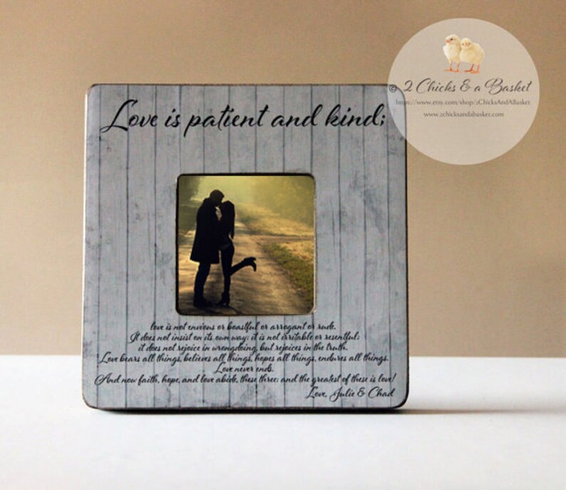Love is Patient Love is Kind Picture Frame Rustic Picture Etsy