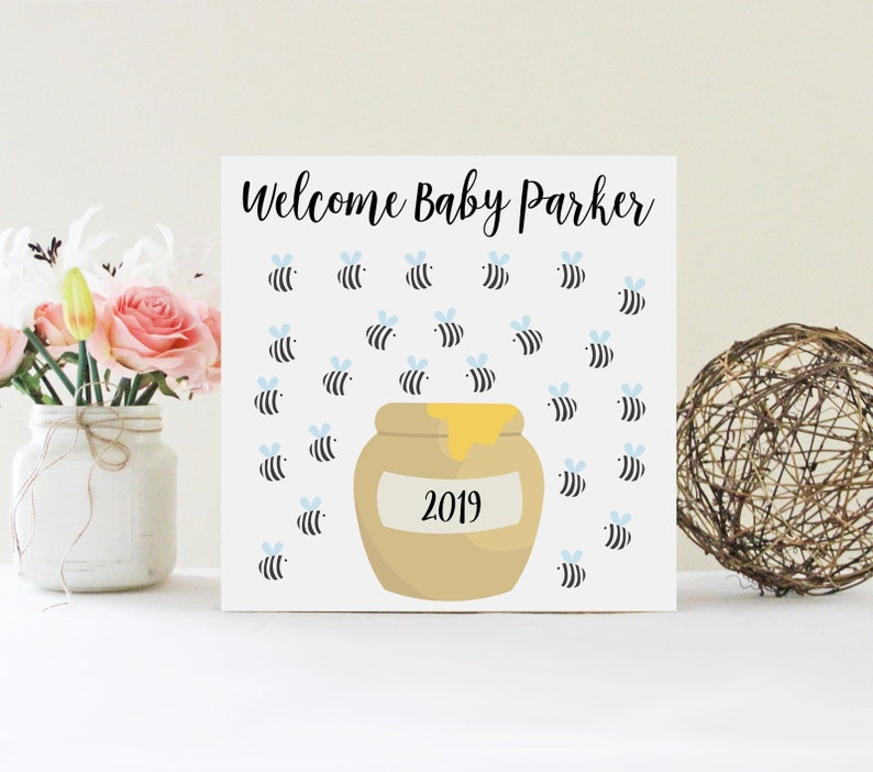 Fingerprint Bee Baby Shower Guest Book Baby Shower Guest Book Etsy