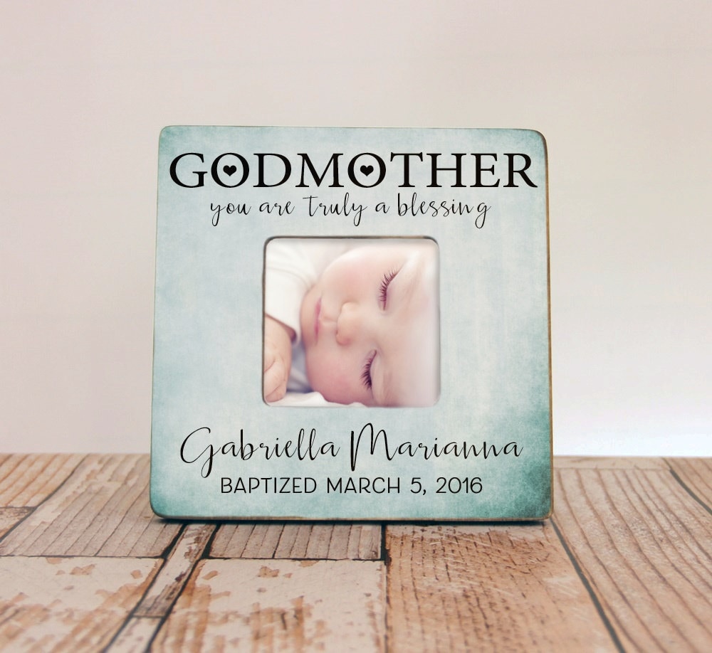 Godmother Gift Personalized Baptism Picture Frame Godparent Etsy