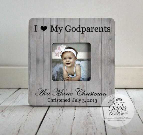 Godparent Gift Personalized Christening Picture Frame Etsy