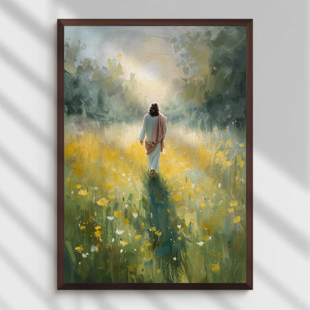 Jesus Walking Toward the Light Printable Christian Wall Art, Faith ...