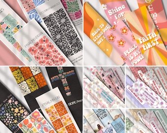 Bundle 37 Modern Christian Bookmarks | Printable Bible Verse Bookmark with Quote | Encouraging Bookmarks for Women | Christian Aesthetic