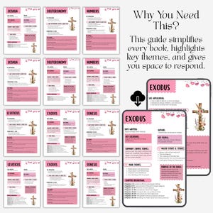 Bible study guide beginner printable summaries for all 66 books of the Bible simple explanations