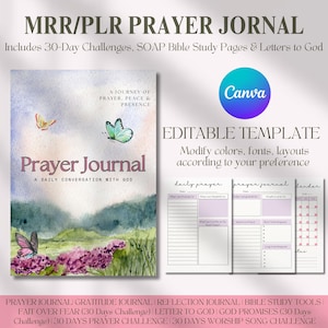 Christian Prayer Journal Bundle: Canva Template (PLR & MRR)