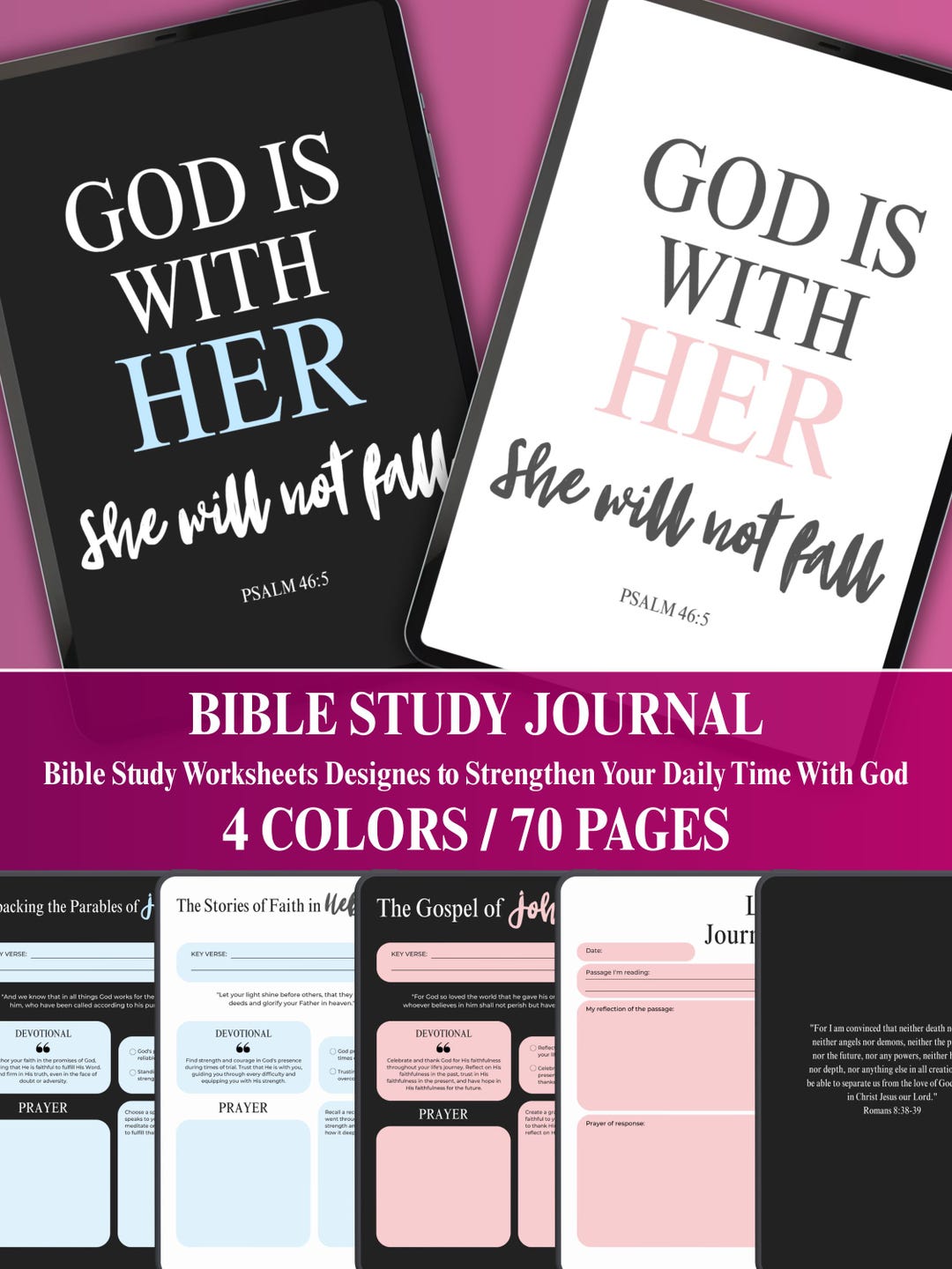 Bible Study Journal, Christian Prayer Planner, Scripture Worksheets ...