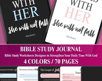 Bibelstudien-Journal, christlicher Gebetsplaner, Arbeitsblätter zur Schrift (Digitaler Download)