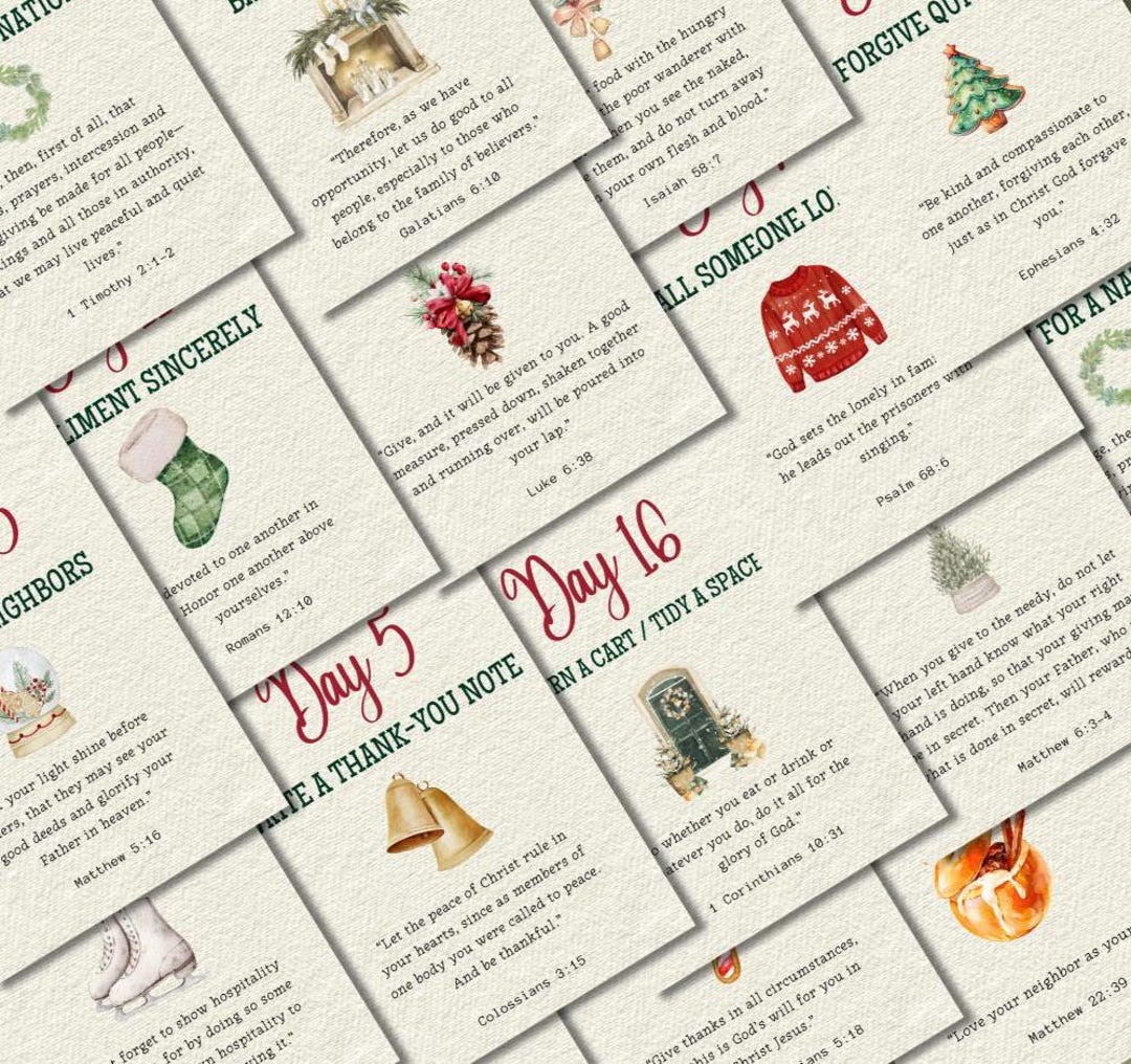 Printable Bible Verse Advent Calendar | Christian Christmas Activities ...
