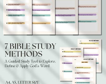 Szablon do studium Biblii | 7 metod studiowania, SOAP, WERSET (PDF)