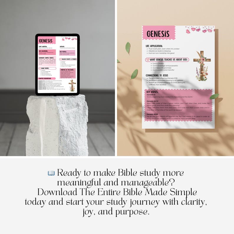 Bible explained simple printable workbook for women and teens scripture study guide