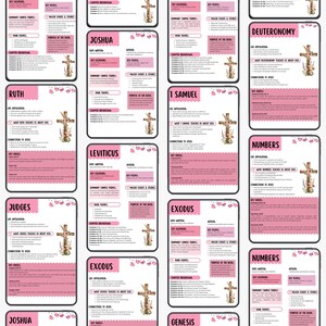 Printable Bible study summaries for church group or personal devotion easy to follow format