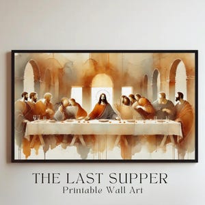 The Last Supper Watercolor Painting: Modern Catholic Art (Digital Download)