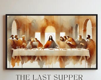 The Last Supper Watercolor Painting: Modern Catholic Art (Digital Download)