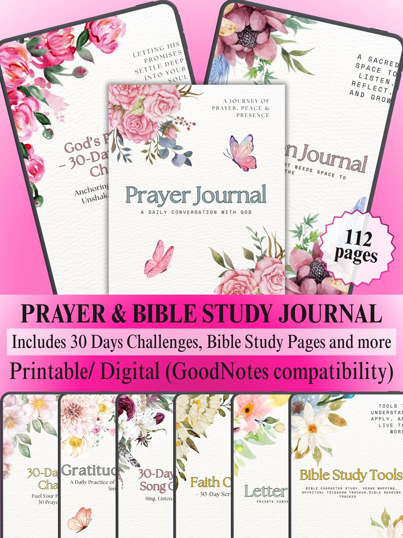 Printable Bible Study Journal – Prayer, SOAP, Verse Mapping (digital ...