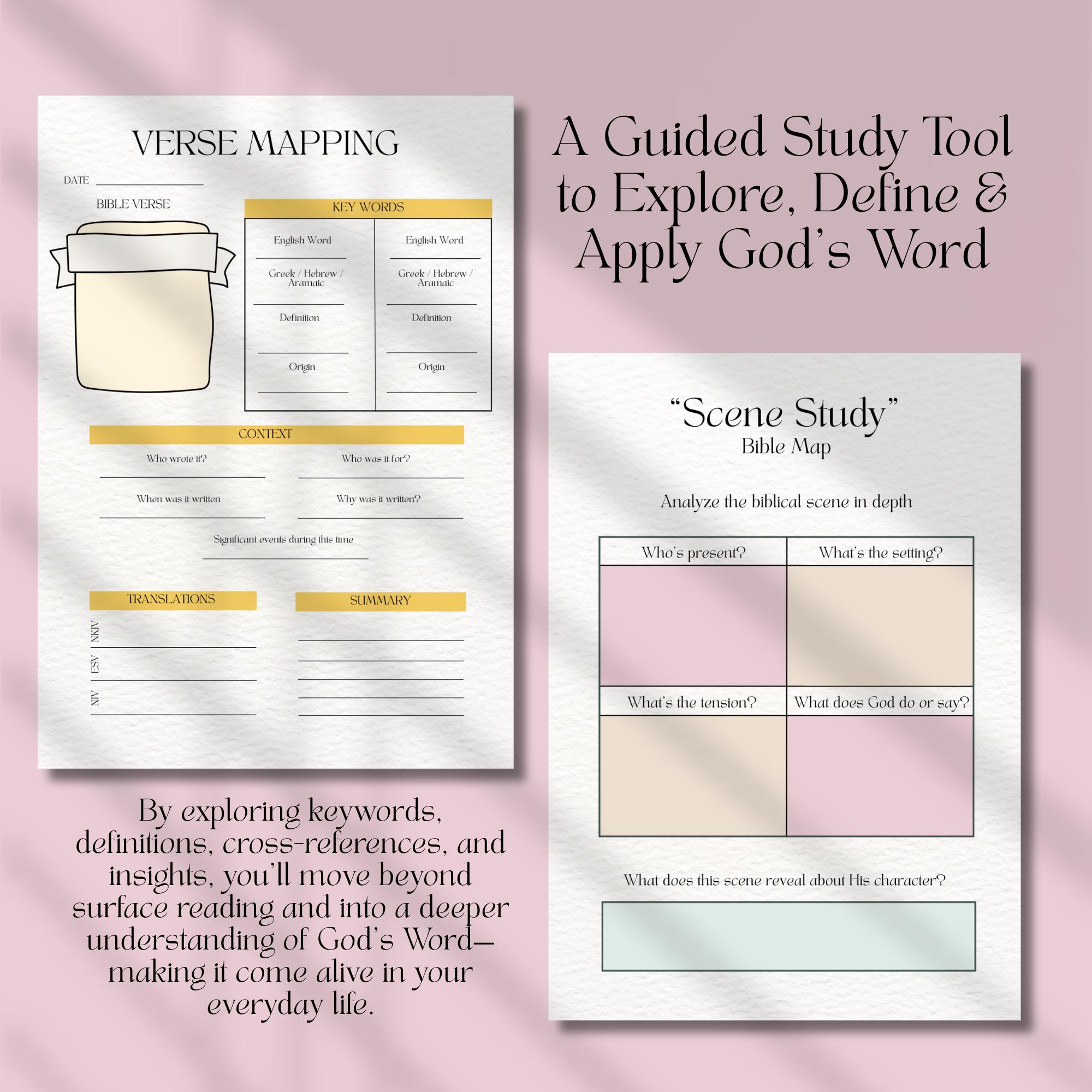 Spiritual Inventory Graphics Bible Verse Mapping Printable: Study Journal & Spiritual Inventory (PDF ...