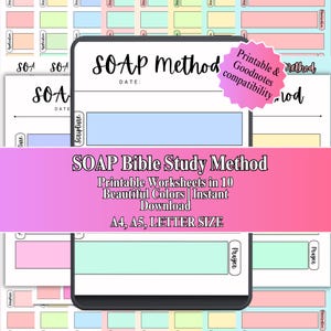 SOAP Bibelstudie zum Ausdrucken - Bibelarbeitsvorlage, Gebetsarbeitsblätter für die Beobachtung der Schrift, digitaler und druckbarer Bibelstudienführer