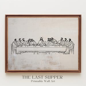 The Last Supper Print: Minimalist Christian Wall Art (Digital Download)