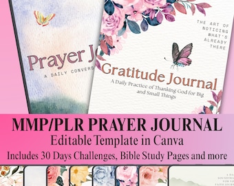 Christian Prayer Journal PLR Canva Template - Bearbeitbarer Bibelstudienplaner