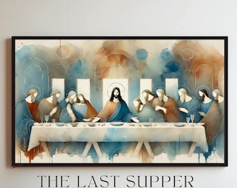 The Last Supper Watercolor Print: Modern Christian Wall Art (Digital Download)