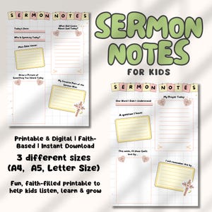 Sermon Notes for Kids Printable: Christian Homeschool Church Notes (PDF)