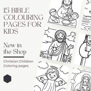Bible Coloring Pages for Kids: Jesus & Virgin Mary (15 Themed Sheets)