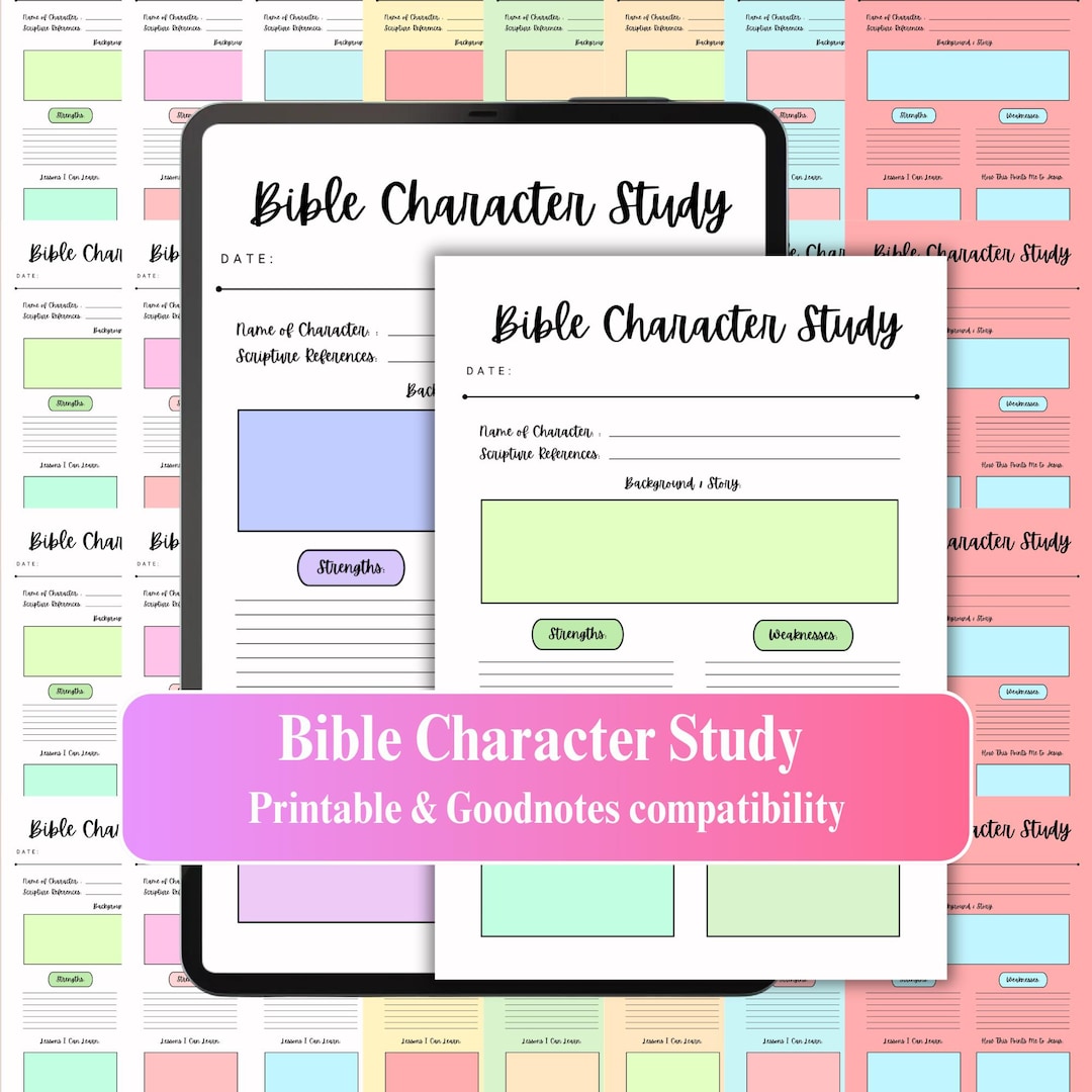Bible Character Study Journal Printable | Goodnotes Template - Etsy