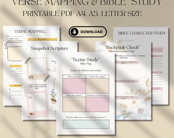 Bible Verse Mapping Printable: Study Journal & Spiritual Inventory (PDF)