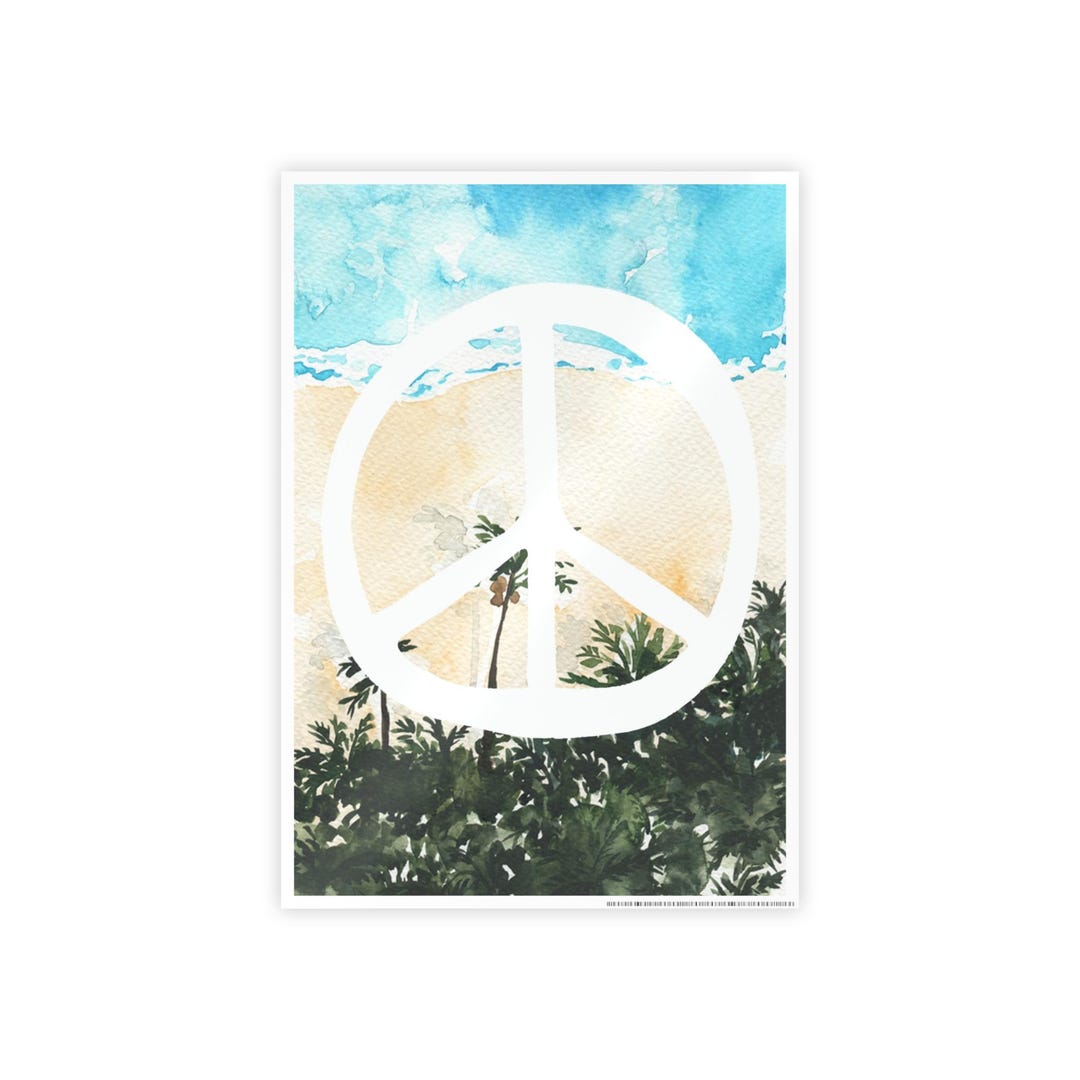 Beach Peace Sign Poster | Gloss Poster, Coastal Wall Art, Palm Tree ...