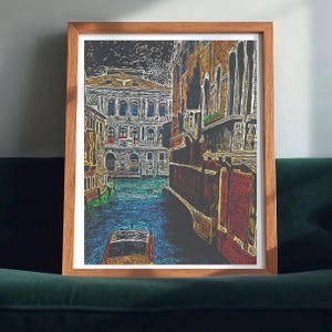 Pósteres enrollados con escenas pintadas de Venecia, impresiones artísticas italianas para decoración del hogar / Impresión artística original