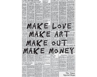 Make Love Art Money Poster | Newspaper Print