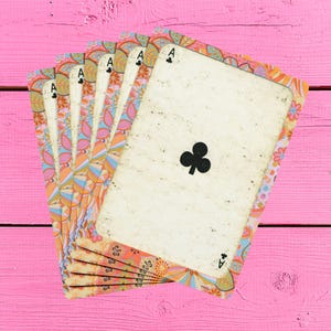 Baralho de pôquer vintage com borda floral | Baralho decorativo estilo Bicycle imagem 3