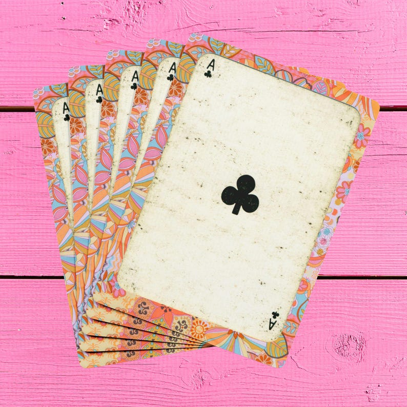 Baralho de pôquer vintage com borda floral | Baralho decorativo estilo Bicycle imagem 3