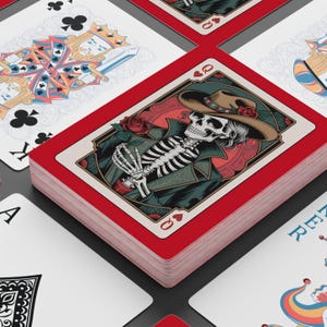 Cowgirl Skeleton Poker Cards | 54-Card Deck in Acrylic Box