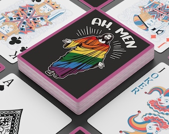 Baralho de cartas Gay Jesus Rainbow Robe: Baralho de pôquer com humor religioso