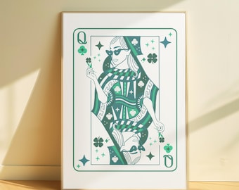 Queen of Clubs Playing Card Poster | Rolled Poster