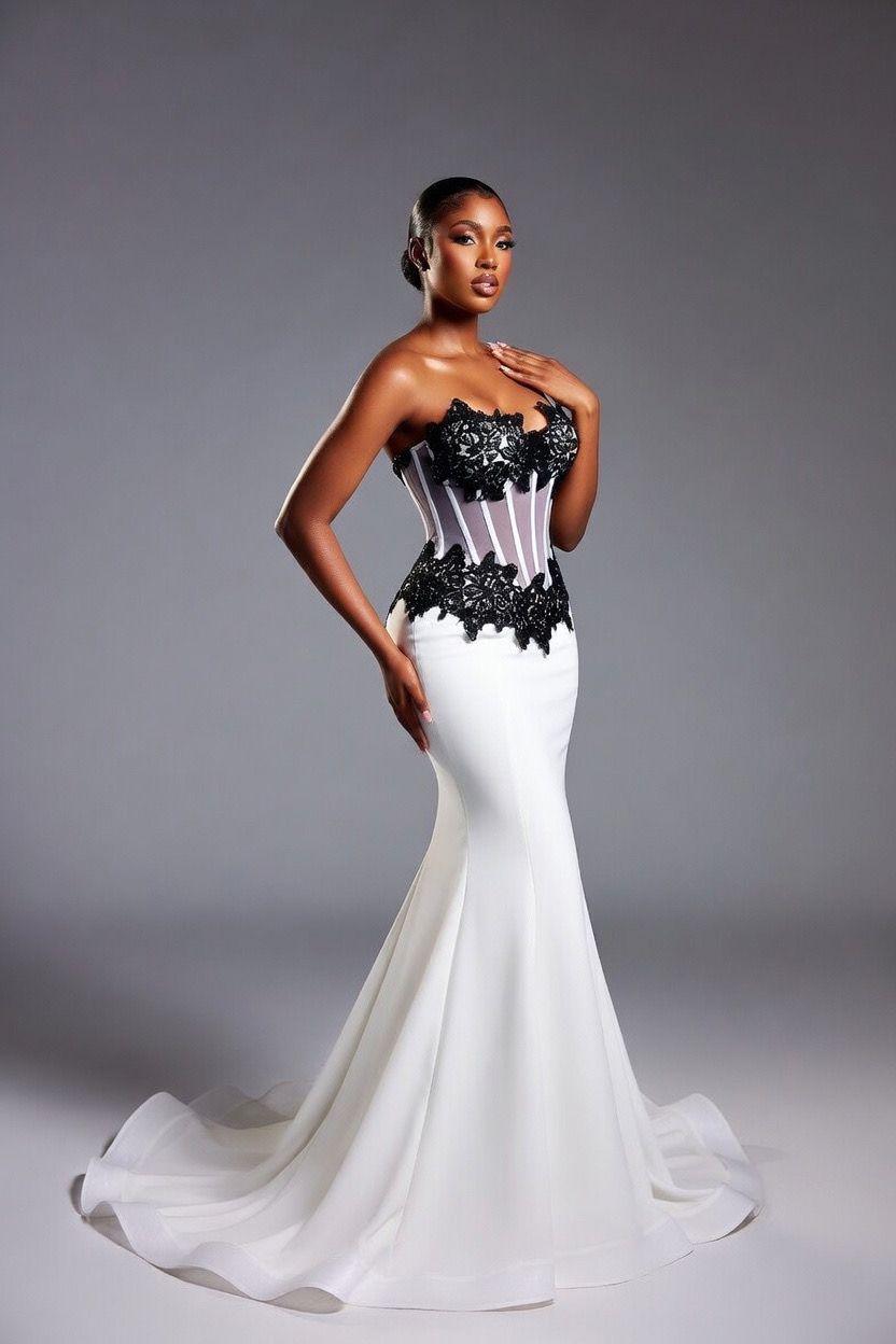 white house black market dress pants ASHLEYlauren E12216 – Mikado Strapless Bow Mermaid Gown main image 0