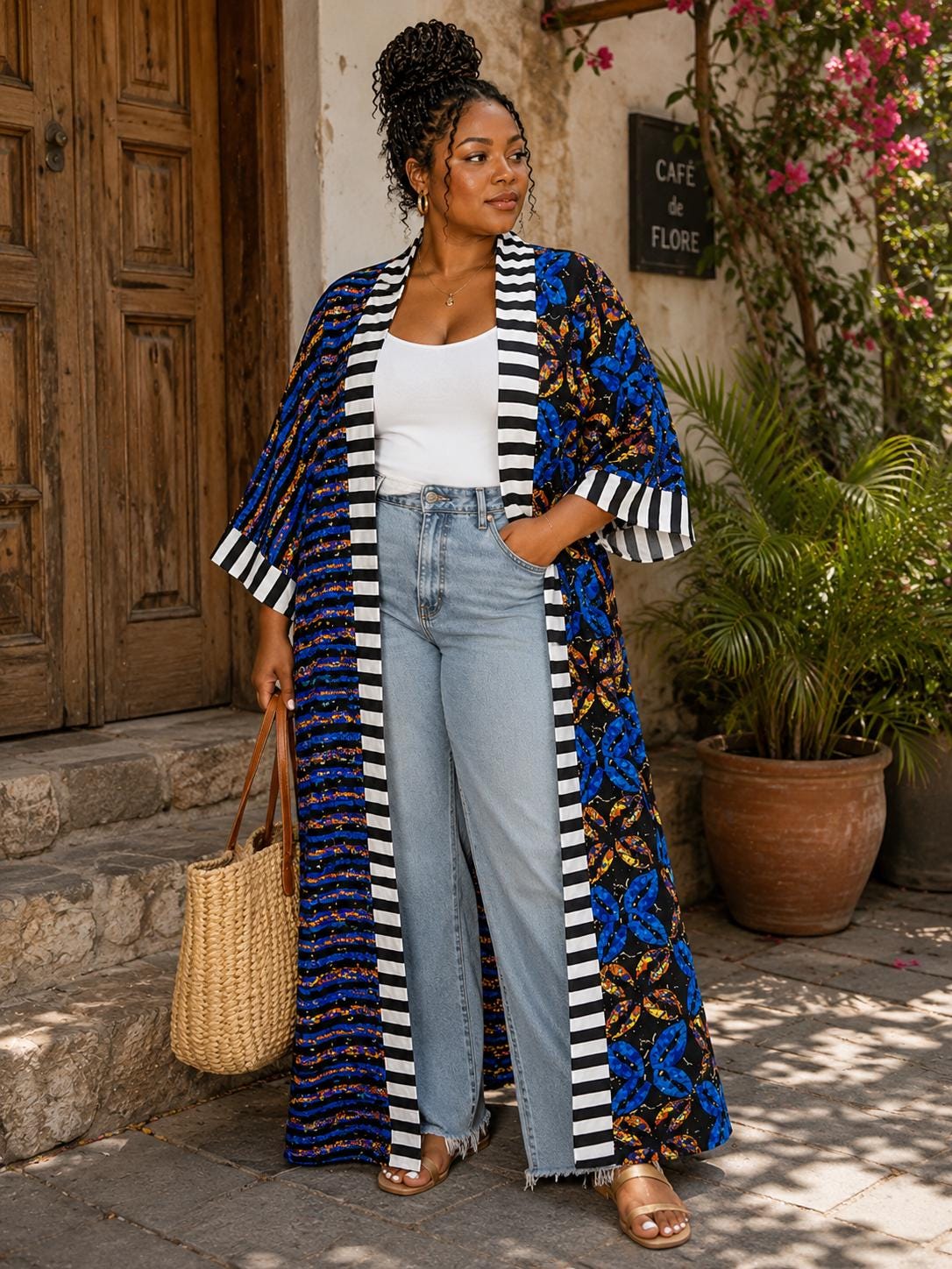 African Print Kimono: Ankara Duster Jacket, Belted Waist - Etsy