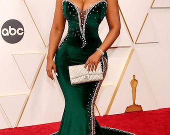 Stunning Velvet Green Mermaid Long Sleeves Prom Dress , Elegant Formal  Evening Gown for Special Occasions, Green Prom Gown, Green Party Dres - Etsy