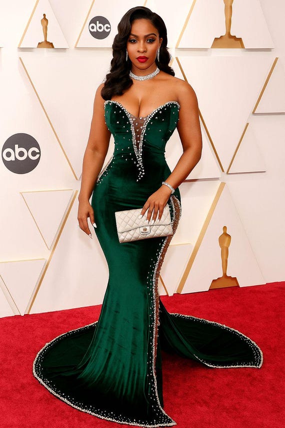 Emerald Green Velvet Mermaid Gown: Rhinestone Off-Shoulder Prom Dress Emerald Green Velvet Mermaid Gown: Rhinestone Off-shoulder Prom Dress - Etsy
