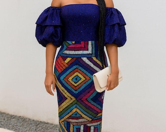 off the shoulder dashiki dress Bintarealwax African Dresses for Women Ankara Print off Shoulder Lady Dresses Dashiki Party Clothes African Abayas for Women, Women's, Size: Large