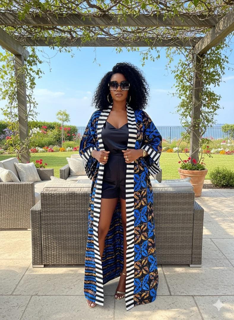 African Print Kimono: Ankara Duster Jacket, Belted Waist - Etsy