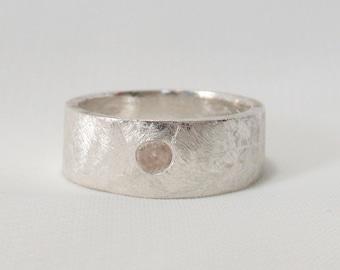Anello in argento puro 999 spazzolato; misura 5.5 US; anello unisex