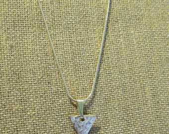 Fine Silver Small Triangle Pendant & Sterling Silver Chain Necklace