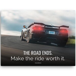 Corvette Stingray Poster – Motivational Car Wall Art | Supercar Canvas Poster | Gift for Car Enthusiasts | Motivational Quotes