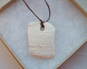 The Slate Estate- Real Shell Slate and Yarn Necklace