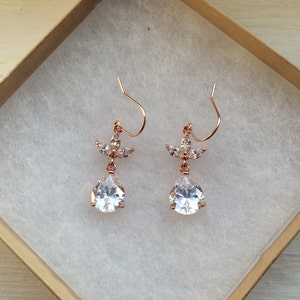 The Regal- Rose Gold Diamond Elegant Sparkly Earrings