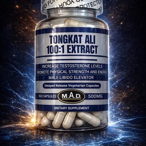 M.A.D.- Tongkat Ali 100:1 Extract 160 caps Delayed Release Vegetarian Capsules total 45 grams
