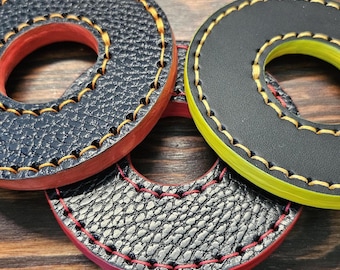 Customization Tsuba Shinai Kendo, black leather, thread and edge colors of your choice