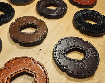 Customizable Tsuba Bokken Kendo in dyed leather, with patterns and colors of your choice