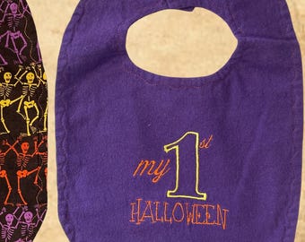 Mein erstes Halloween besticktes Lätzchen