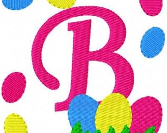 Easter Egg Hunt Machine Embroidery Monogram Font Design Set, Machine Embroidery Designs, Embroidery Font // Joyful Stitches